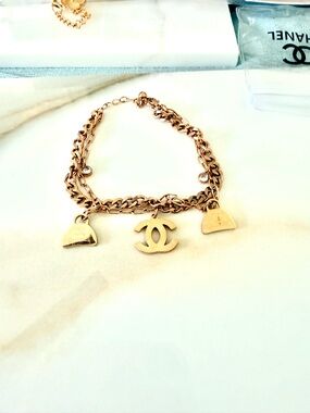 Rose Gold-Tone and Heart Charm Bracelet